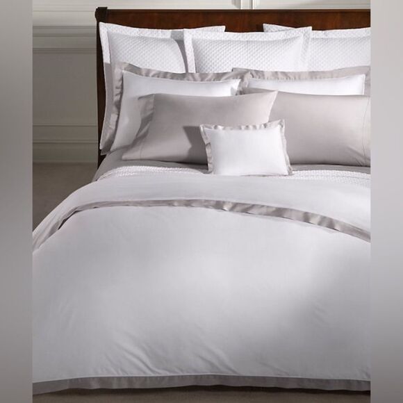Ralph Lauren RL Organic Sateen Border Duvet Cover, Twin, New - Picture 1 of 12